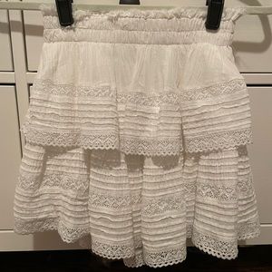 Aerie Rock N Ruffle White Skirt XS